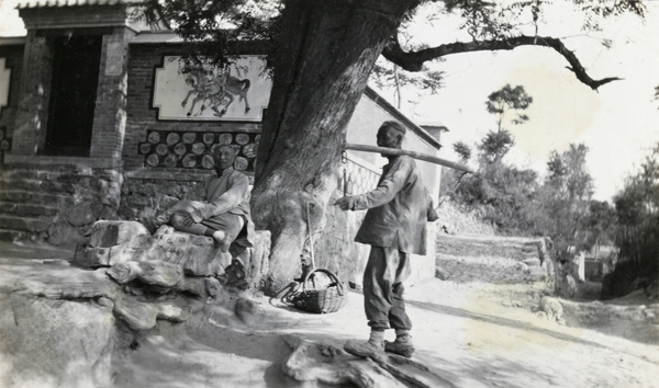 Two men under the shade of a tree