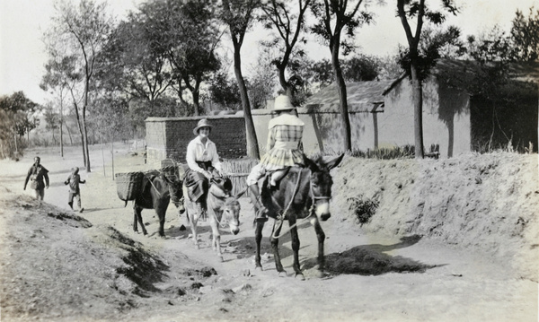 Touring the Ming Tombs by donkey (backwards)