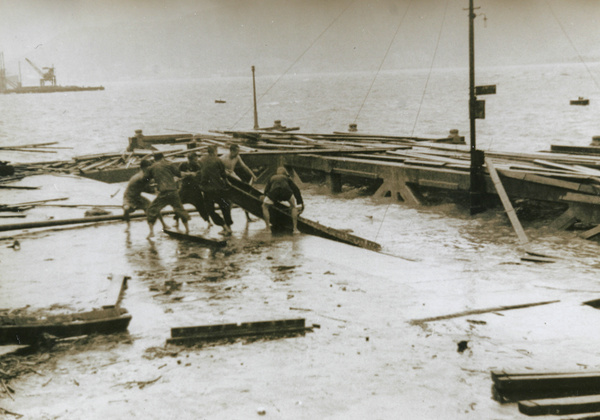 Salvaging a boat after a typhoon