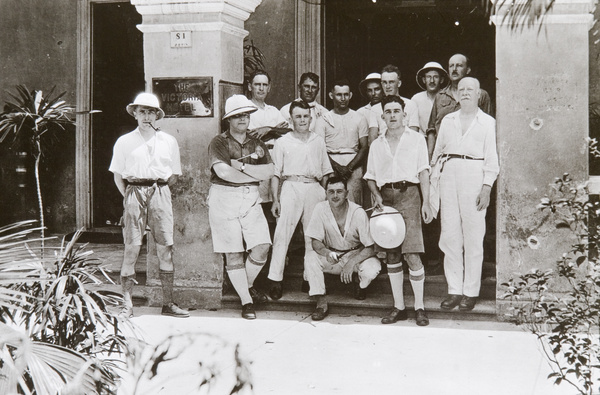 Outside the Victoria Hotel, Shameen, Canton, 1925