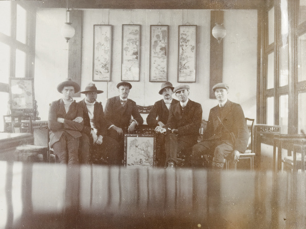 Shanghai Municipal Policemen visiting a temple