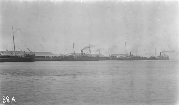 Steamships berthed at Dalny (大连)