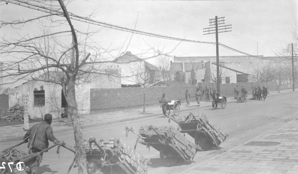 Wheelbarrows at Butterfield and Swire office site, Tsingtao