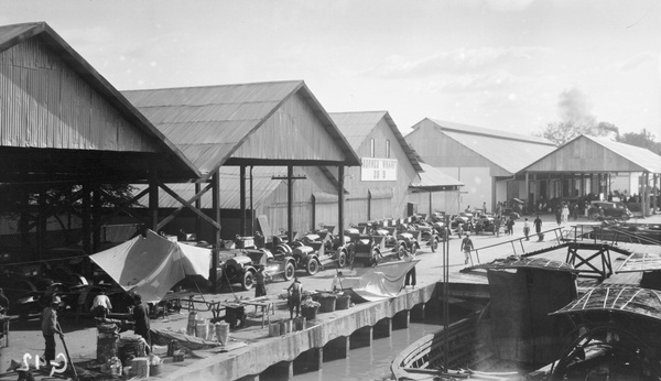 Imported cars at Borneo Wharf in Bangkok