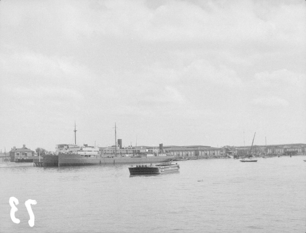 Berthed steamships