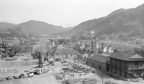 Royal Navy dry dock under construction, Hong Kong