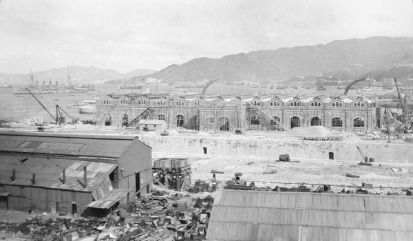 Royal Navy dry dock under construction, Hong Kong