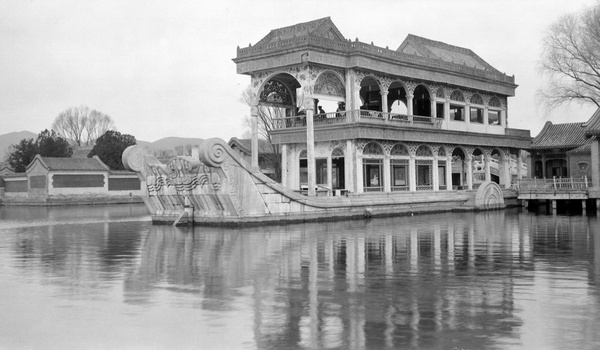 The marble 'Boat of Purity and Ease', Summer Palace, Peking