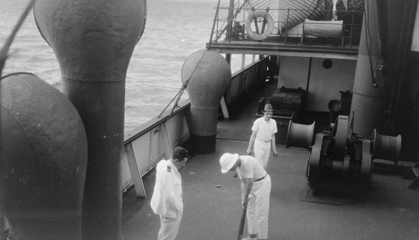 On board the 'Antilochus', 1928-1929