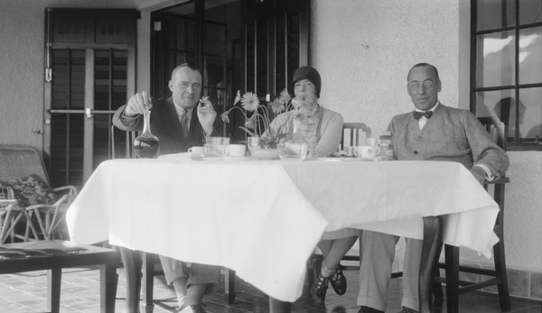 Sir Alexander Frederick Whyte and his wife Margaret, with N. S. Brown, Shek O, Hong Kong