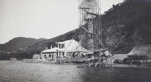 Hong Kong Works, China Mining & Metal Company Ltd during chimney construction, Gin Drinkers Bay (醉酒灣), Hong Kong