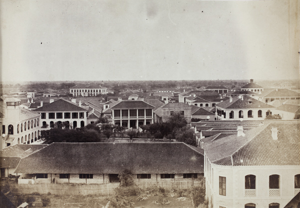 View from Trinity Church tower, looking northwards, towards Wusong, Shanghai