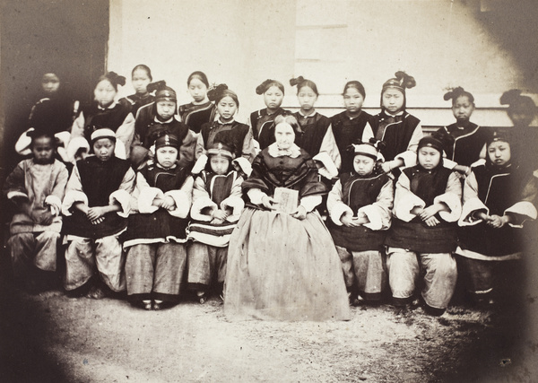 Eliza Jane Gillett Bridgman and students, Girls' School, Shanghai