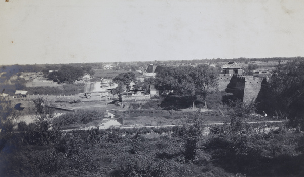 City walls and bridge outside Dongbianmen, Peking