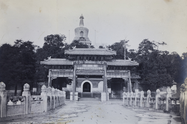 Yongan Bridge and the White Dagoba, Jade Island, Peking