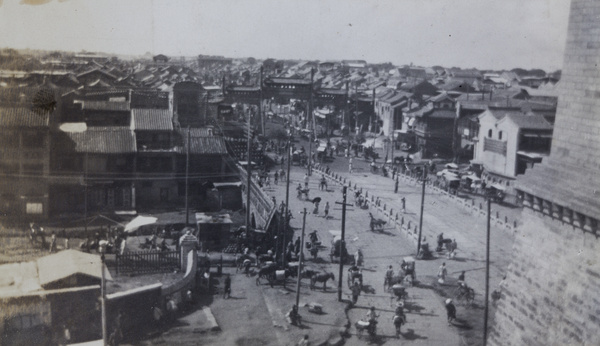 View from Qianmen gate of Qianmen Boulevard, Peking