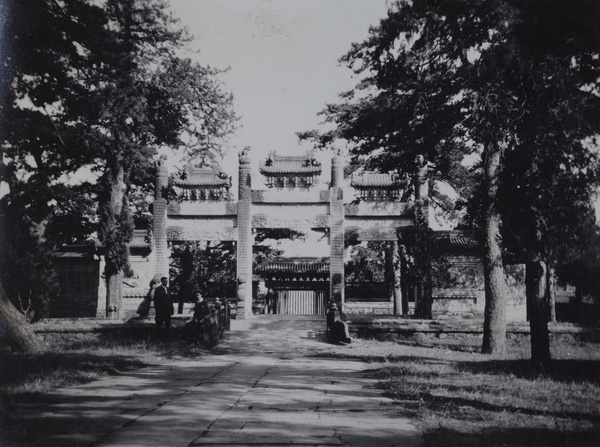 Marble pailou at the Temple of Azure Clouds, Western Hills, Peking