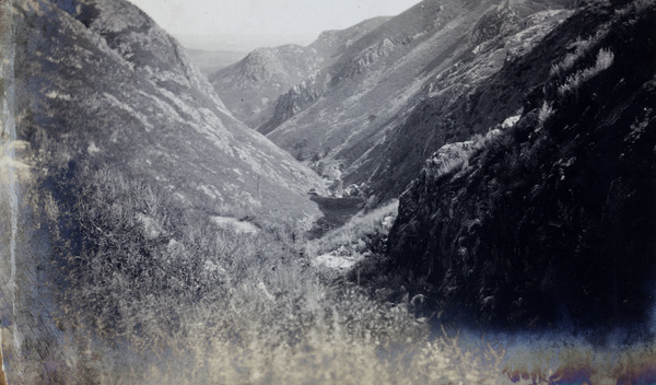 A valley in mountains in north China