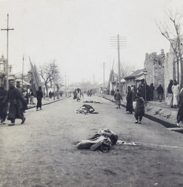 Bodies of executed looters or rioters (Peking Mutiny), Beijing, 1912