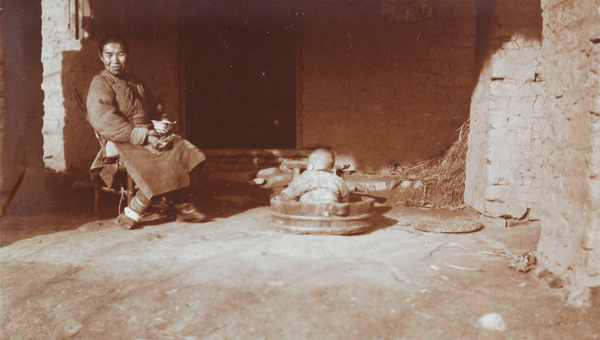 Toddler in a barrel