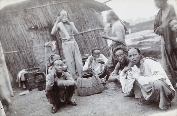 Villagers having a meal