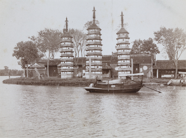 The Three Pagodas beside The Grand Canal, Jiaxing