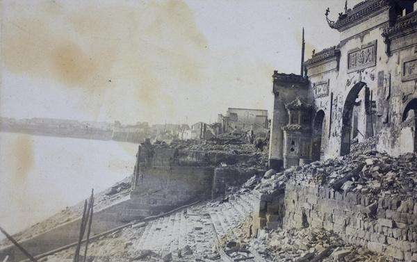 Riverside ruins in Hankow after the fire