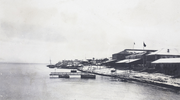 Beached hulk, sunk by Republican artillery, Hankow