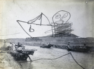 Sheshan viewed from a waterway, near Shanghai