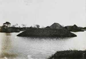 Earthworks by a waterway, near Shanghai