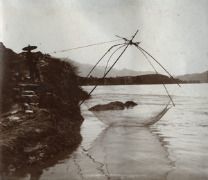 Fisherman and drop net
