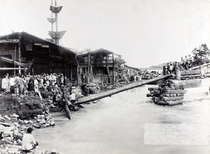 The flood damaged Short Bridge, Foochow, 1900