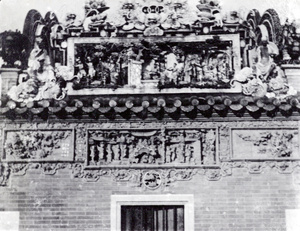 Decorated façade of building