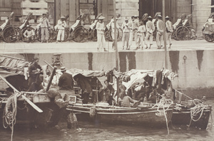 Sampans and harbourside shops, Hong Kong