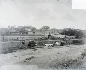 Barricades around the entrance to British Legation, Beijing