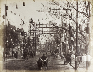 The Bund, Shanghai, decorated for the Duke of Connaught’s visit