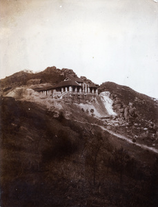 Hillside house under construction