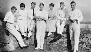 Group of foreigners on a wall, Kuling (牯岭)