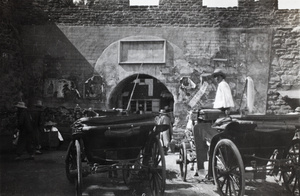 Carriages at gateway, Weihaiwei