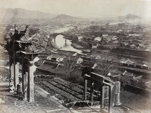 View of Yuyao (余姚), Tongji Bridge and Yaojiang River