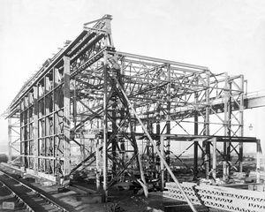 Steel frame for Kaitak Aerodrome, Hong Kong, 1930