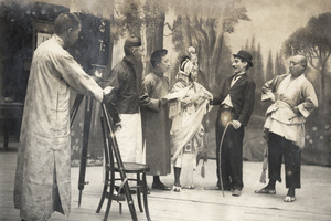 Richard Bell as Charlie Chaplin, during filming of 'The King of Comedy Visits Shanghai'