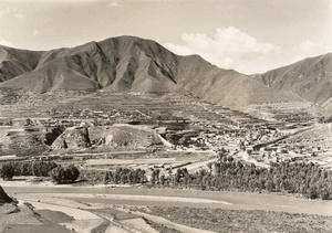 Terraced hillside and riverside town