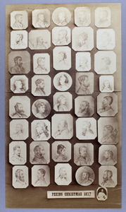 A photograph of portrait sketches of foreigners by Bessie L'Evesque Pirkis, Beijing, 1877