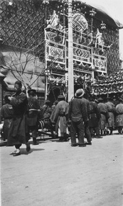 Funeral awning and mourners, Tianjin