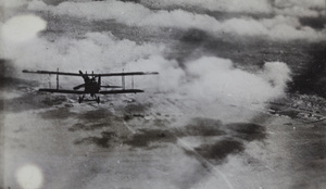 A biplane in flight