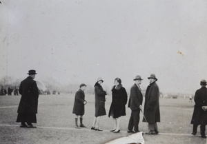 Ephgrave family and others at a football match, Hongkou Park, Shanghai