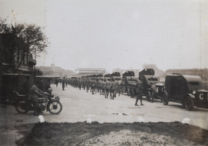 Armoured cars parked by the Shanghai Race Club, Recreation Ground, 1930