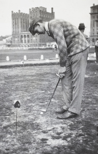 Jack Ephgrave playing golf at Shanghai Golf Club, Recreation Ground, Shanghai