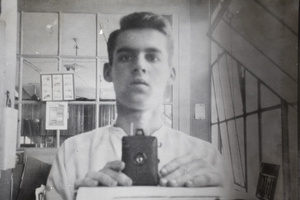 Jack Ephgrave's selfie, taken in a mirror, British Cigarette Company, Shanghai